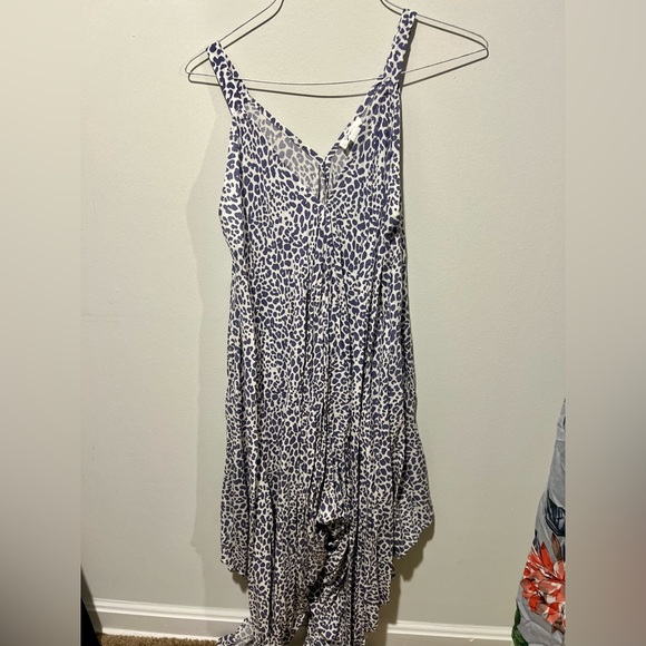 Japna Jumpsuit Leopard Print Patterned Wide Leg Tent Spaghetti Strap V Neck - Picture 3 of 4